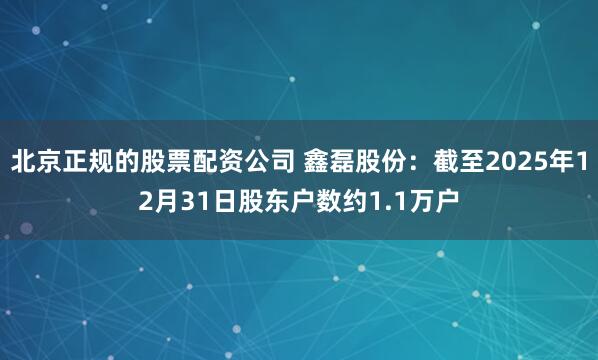 北京正规的股票配资公司 鑫磊股份：截至2025年12月31日股东户数约1.1万户